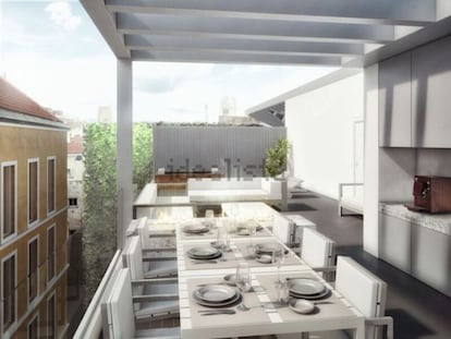 Ático en Recoletos, Madrid. Vivienda exterior, con cuatro suites y cuarto de servicio e instalación domótica. Está a la venta por 7 millones de euros.