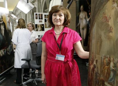 Pilar Sedano, en el área de restauración que dirige en el Museo del Prado.