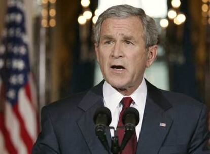 Bush explica en la Casa Blanca sus motivos para vetar el proyecto de ley que prevé la retirada de las tropas estadounidenses de Irak a partir de octubre.