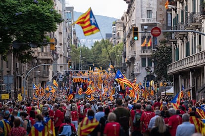 Manifestación de la Diada en Barcelona, el 11 de septiembre de 2021.