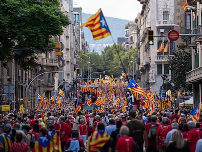 Manifestación de la Diada en Barcelona, el 11 de septiembre de 2021.