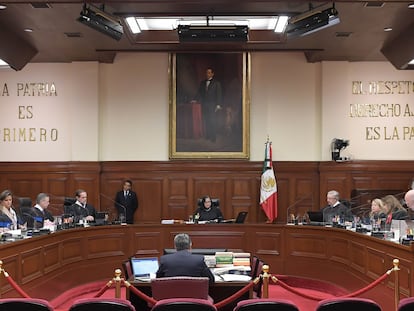 Los jueces de la Suprema Corte en el pleno, el 18 de mayo de 2023.