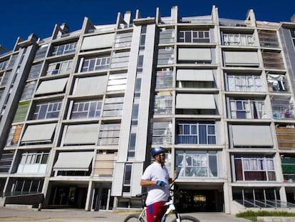 A block of social housing in the Madrid neighborhood of Carabanchel, owned by an affiliate of Blackstone.