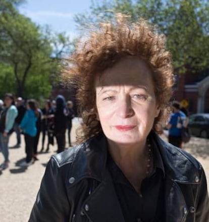 Nan Goldin, en una protesta en junio en Washington.