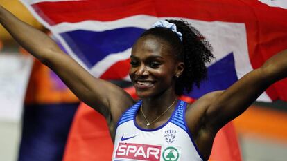 Dina Asher-Smith, tras la victoria.