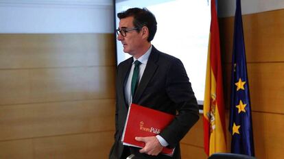 El secretario general del Tesoro y Financiación Internacional, Carlos San Basilio, antes de la presentación de la estrategia del Tesoro Público para 2020, este miércoles en Madrid.