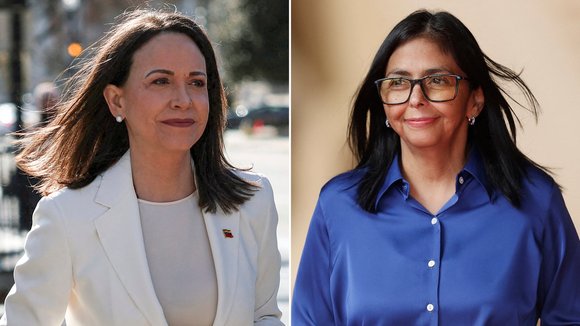 María Corina Machado y Delcy Rodríguez, referentes enfrentadas de la política venezolana