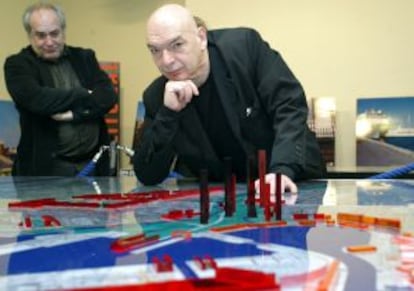 José Miguel Iribas (izquierda) con el arquitecto Jean Nouvel.