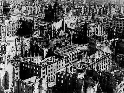 La ciudad alemana de Dresde, tras los ataques de los aliados durante la Segunda Guerra Mundial.
