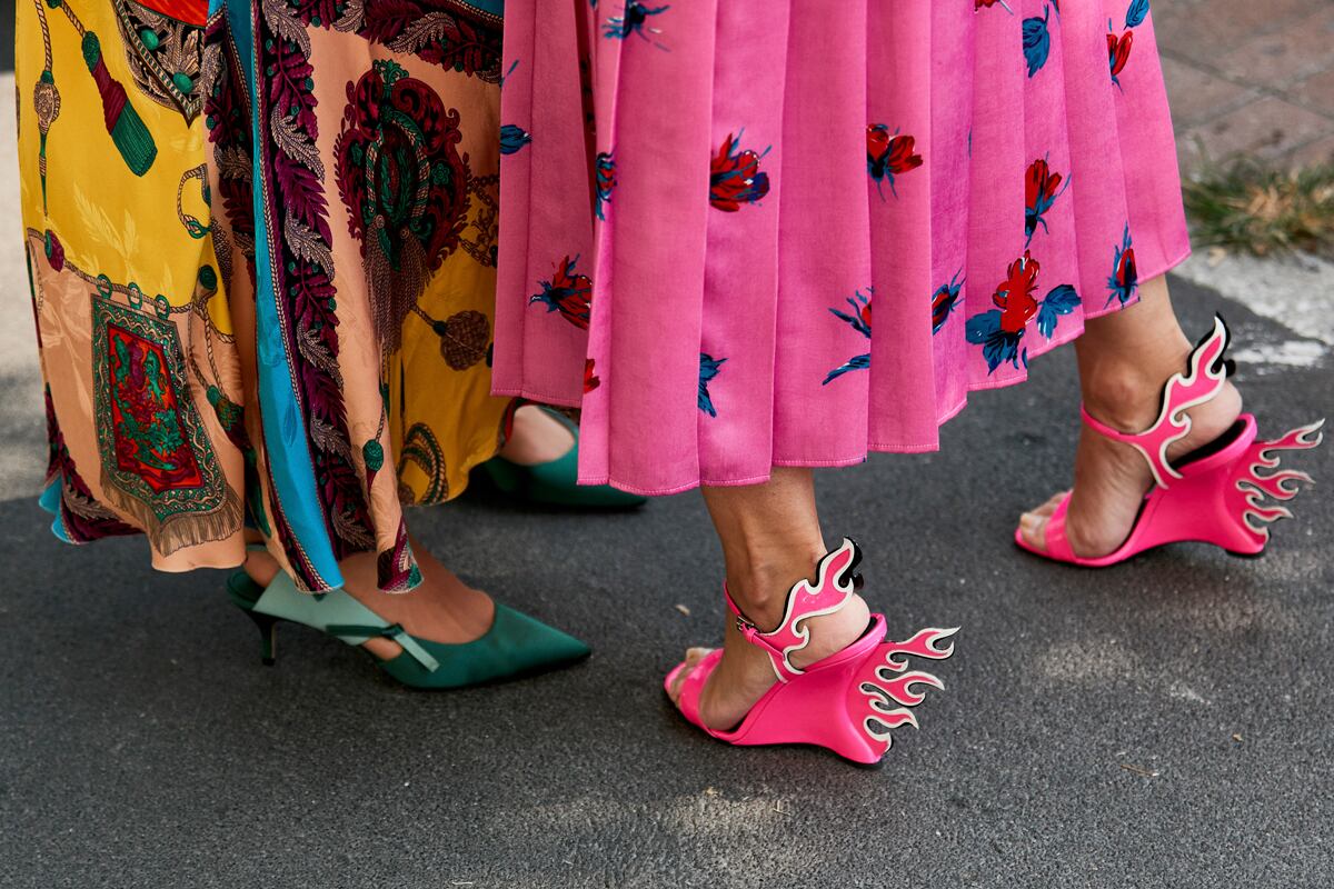 Zapatos avistados en la semana de la moda de Milán.