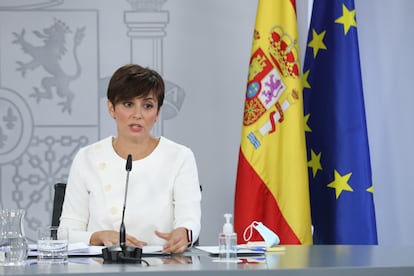 Isabel Rodríguez, ministra de Política Territorial y portavoz del Gobierno, este martes en La Moncloa.
