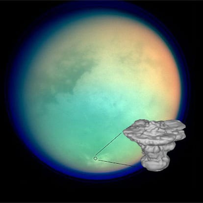 Los aguaceros se localizan en el polo sur de la luna de Saturno.