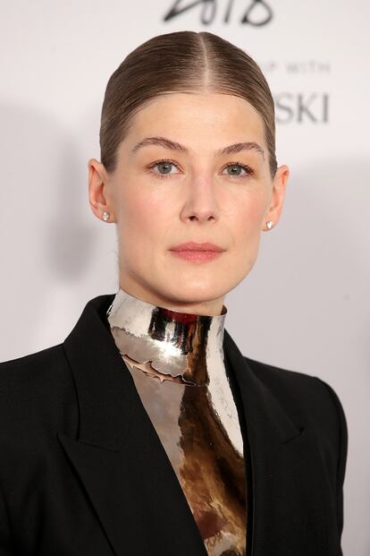 El maquillaje 'limpio' de Rosamund Pike. 