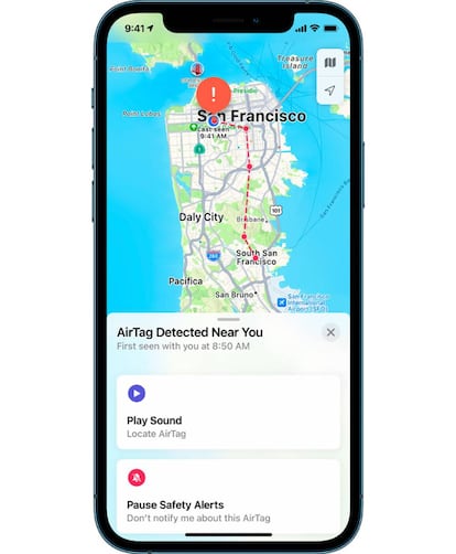 Alerta de AirTag desconocida que va con nosotros.