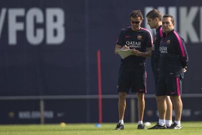 Luis Enrique Martínez, durante el entrenamiento 