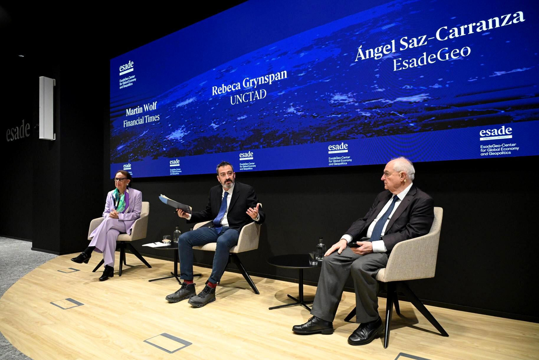 A la izquierda, Rebeca Grynspan, secretaria general de la ONU sobre Comercio y Desarrollo en el acto de conmemoración del 15 aniversario de EsadeGeo en Madrid, en una imagen cedida