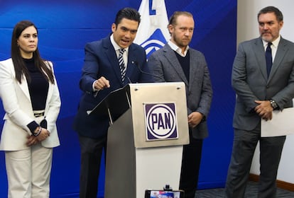 Jorge Romero durante una conferencia de prensa en la sede de Accin Nacional, el 20 de enero 2025.