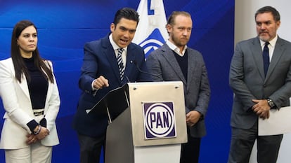 Jorge Romero, dirigente Nacional del Partido Acción Nacional, durante una conferencia de prensa, el día 20 de enero de 2025.