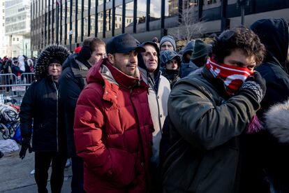 Lines at the doors of Capitol One Arena, this Monday in Washington.