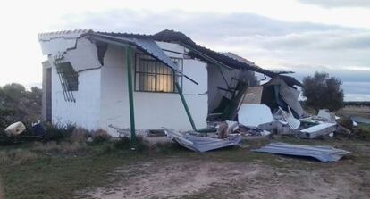 Una de las casas destrozadas en Mascaraque, municipio de Toledo.