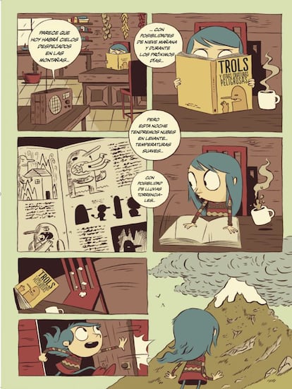Espíritus del mar, gigantes, extraños hombres de madera y trols. Las excursiones de Hilda nunca se limitan al reino de lo ordinario. Ésta en particular depara sin duda unas cuantas sorpresas, aunque, como bien dice Hilda, «así es la vida del aventurero».