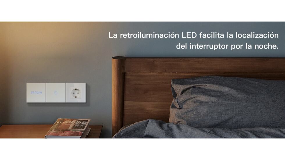 El interruptor inteligente tiene un botón físico con luz LED.