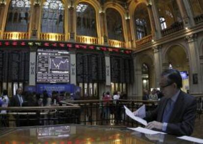 La bolsa española durante la sesión del pasado lunes. EFE/Archivo