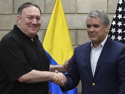 Mike Pompeo e Iván Duque, en Cucuta.