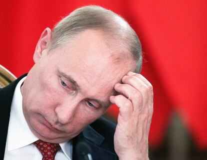 Putin en una reunión de la Commonwealth en Moscú, el martes.