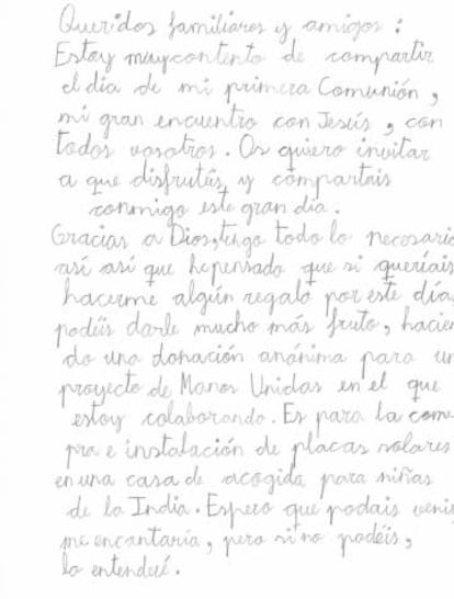 A copy of Rubén's letter.