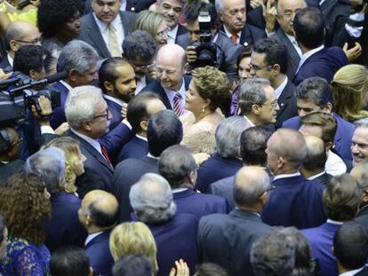 Dilma no Congresso em 1&ordm; de janeiro de 2014, para seu discurso de posse.