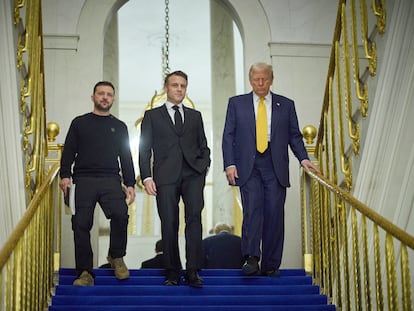Macron, Trump y Zelensky