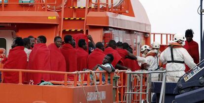 Llegada a Almería de 34 inmigrantes rescatados el pasado 31 de julio