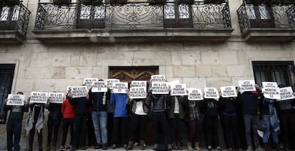 Concentraci&oacute;n en apoyo a los detenidos por la paliza a los Guardia Civiles en Alsasua.