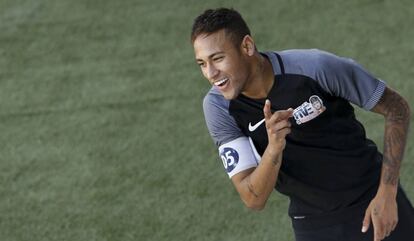 Neymar durante un partido en Sao Paulo.