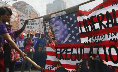 Protesto nas Filipinas.