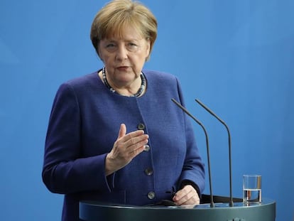 Angela Merkel, el martes, durante una conferencia de prensa en Berlín.