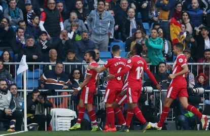 Portu celebra su gol ante el Real Madrid.