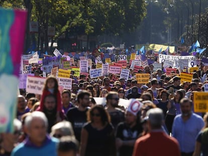 Manifestación en Madrid contra la violencia machista.