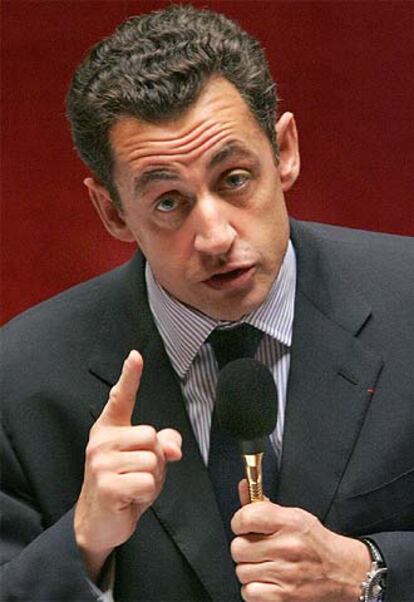 El ministro del Interior francés, Nicolas Sarkozy, ayer en el Parlamento.