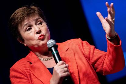 Kristalina Georgieva, directora gerenta del FMI, habla durante un evento del Banco Mundial en Washington, el 10 de febrero pasado.