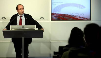 Miquel Iceta, en el Parlament.