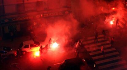 Un momento de la batalla del domingo en Gijón.