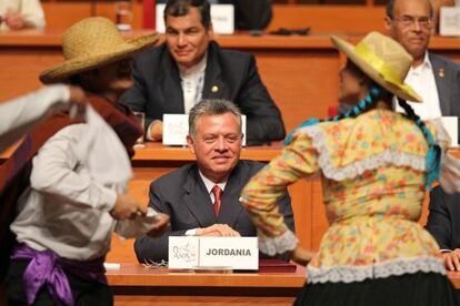 El rey Abdal&aacute; II, durante la cumbre  Am&eacute;rica del Sur-Pa&iacute;ses &Aacute;rabes.