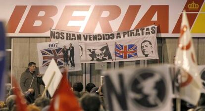 Manifestación del pasado día 27 de diciembre contra los recortes de Iberia