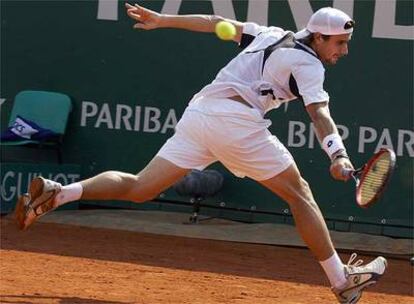 David Ferrer durante su encuentro en Montecarlo