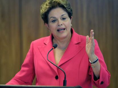 La presidenta brasile&ntilde;a, Dilma Rousseff, en la reuni&oacute;n del Mercosur este martes. 