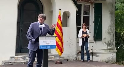 El expresidente de la Generalitat Carles Puigdemont, el día 18 en Prats de Molló, al sur de Francia.