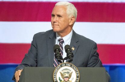 Pence, el martes en un acto electoral en el Estado de Washington