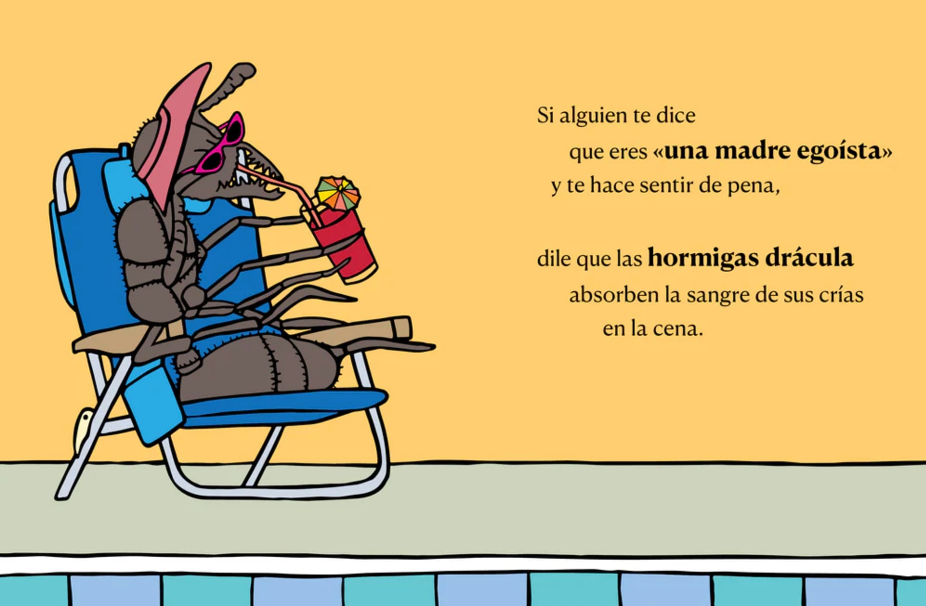 Interior del libro de Boozan, en el que describe lo malas madres que son las hormigas. 